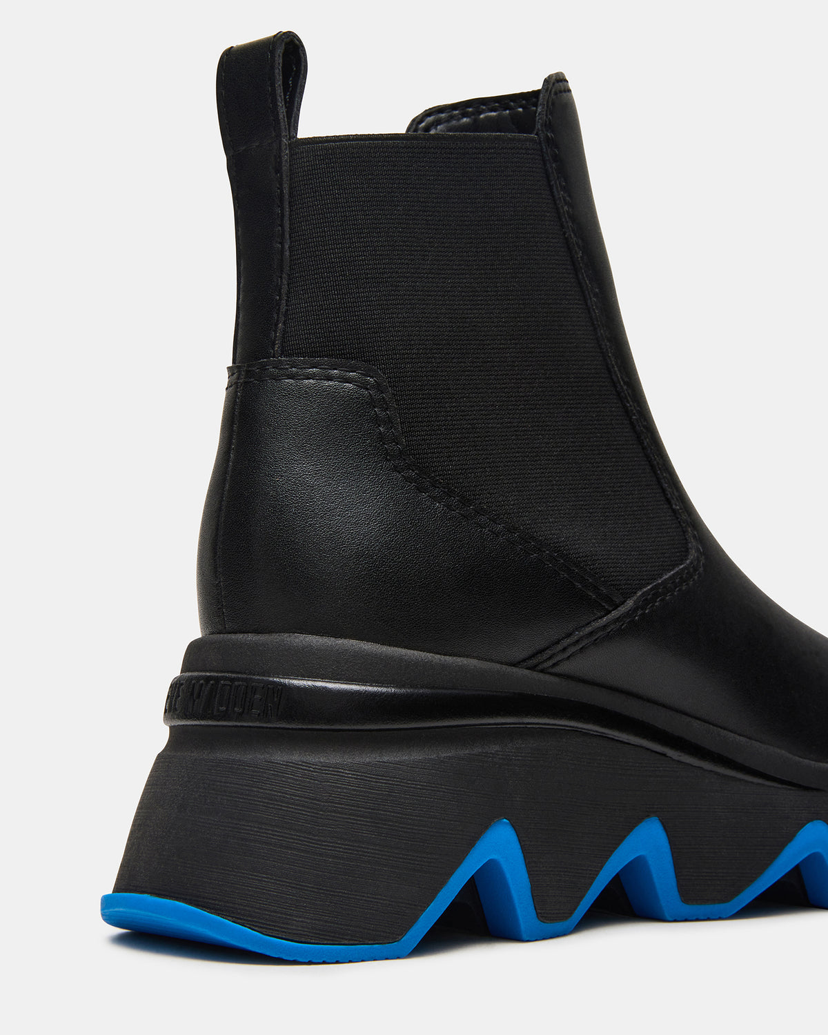 BREAKAWAY Black Leather Lug Platform Women's Ankle Boot | Steve Madden