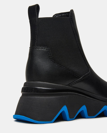 BREAKAWAY Black Leather Lug Platform Women's Ankle Boot | Steve Madden