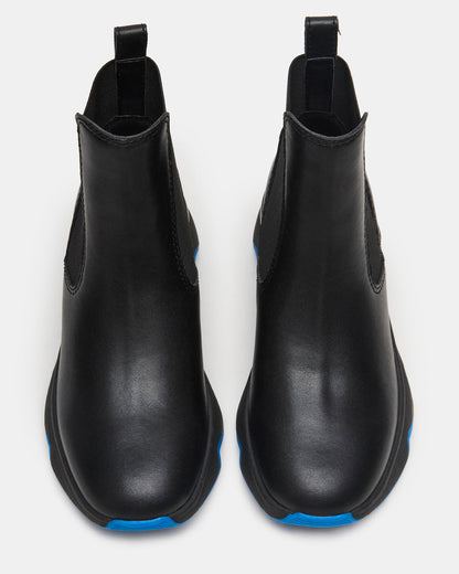BREAKAWAY Black Leather Lug Platform Women's Ankle Boot | Steve Madden