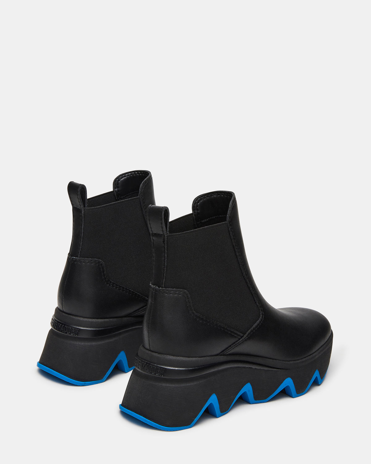 BREAKAWAY Black Leather Lug Platform Women's Ankle Boot | Steve Madden