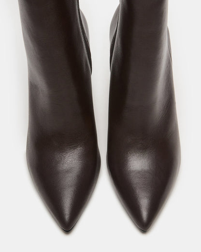 BOLERO Brown Leather Pointed-Toe Heeled Women's Ankle Boot | Steve Madden