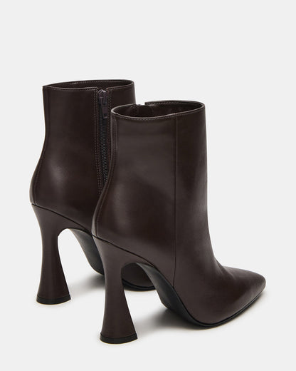 BOLERO Brown Leather Pointed-Toe Heeled Women's Ankle Boot | Steve Madden