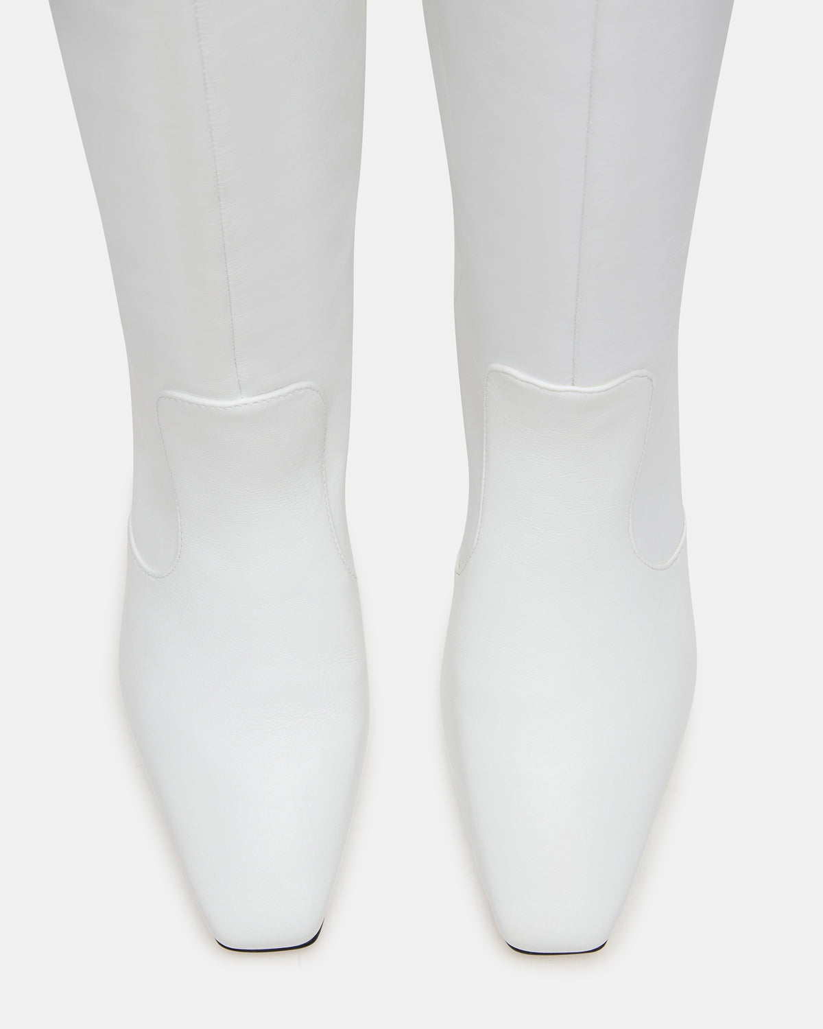 LANDER White Leather Knee-High Kitten Heel Women's Boot | Steve Madden
