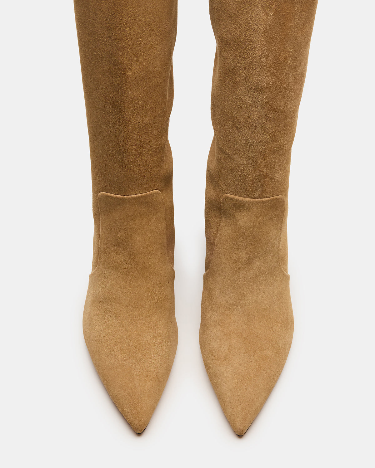 SKYLINE Taupe Suede Knee-High Pointed Toe Women's Boot | Steve Madden