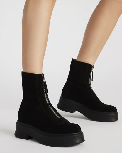 JONES Brown Cow Print Zipper Lug Women's Ankle Boot | Steve Madden