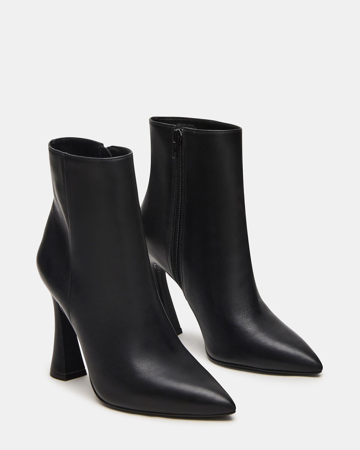 BOLERO Black Leather Pointed-Toe Heeled Women's Ankle Boot | Steve Madden