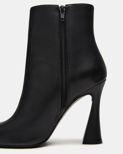 BOLERO Black Leather Pointed-Toe Heeled Women's Ankle Boot | Steve Madden