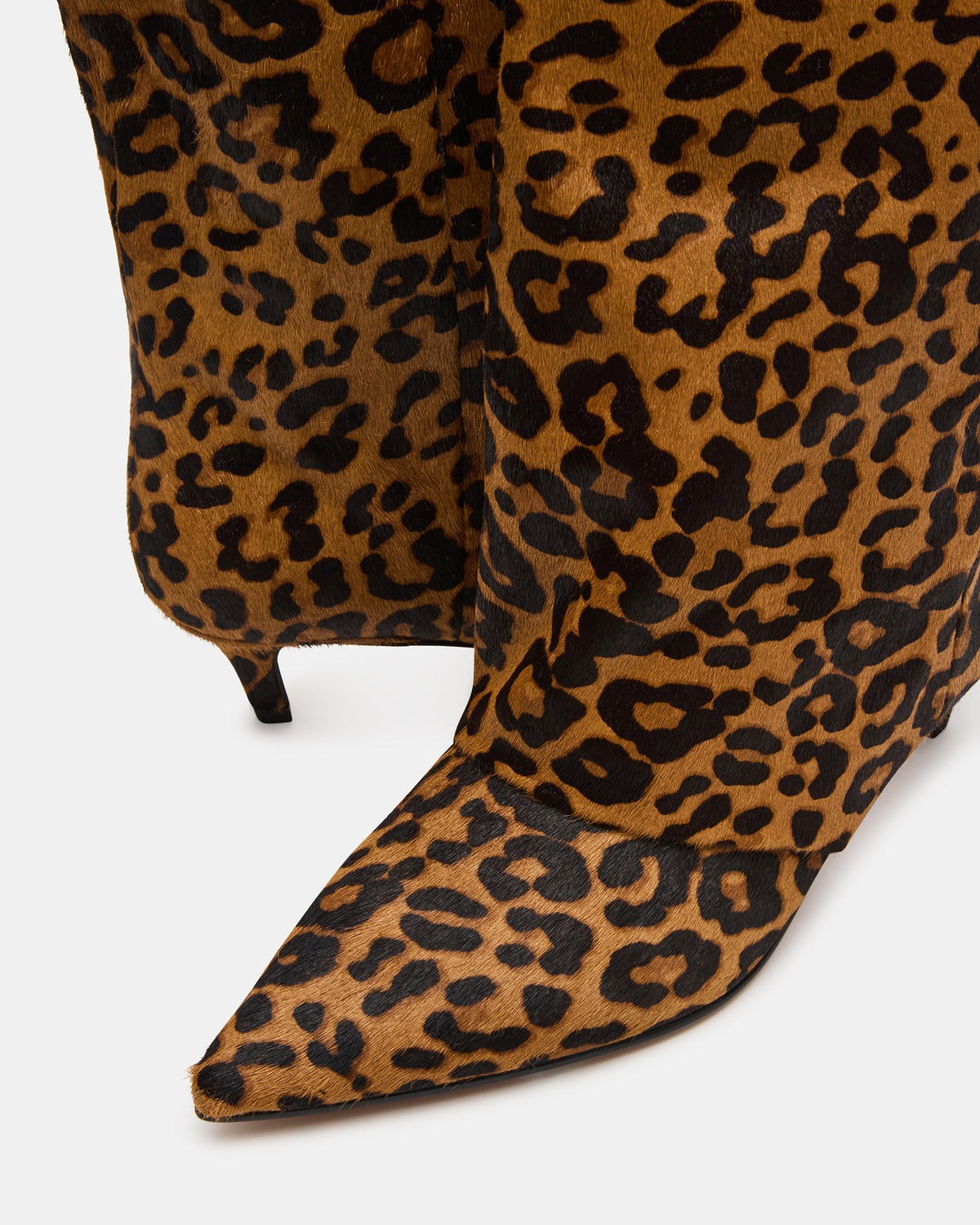 LUCA Leopard Pointed-Toe Cuffed Kitten Heel Women's Boot | Steve Madden