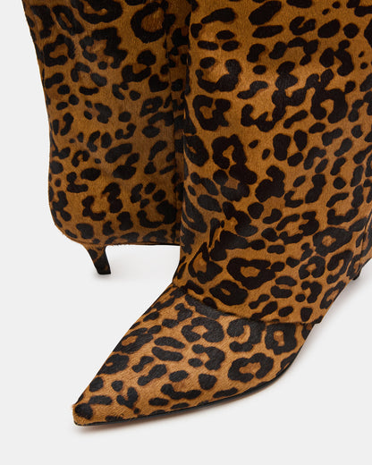 LUCA Leopard Pointed-Toe Cuffed Kitten Heel Women's Boot | Steve Madden