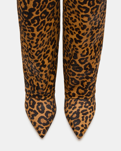 LUCA Leopard Pointed-Toe Cuffed Kitten Heel Women's Boot | Steve Madden
