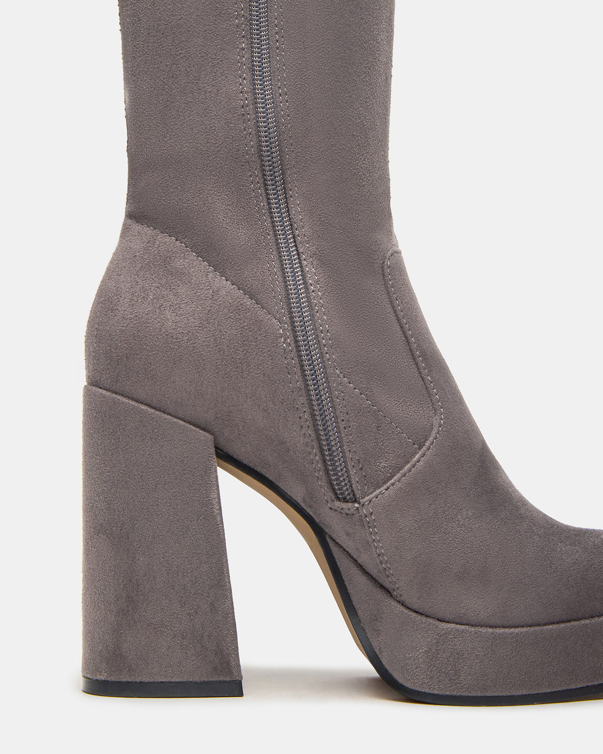 TWAIN Grey Knee-High Block Heel Women's Boot | Steve Madden
