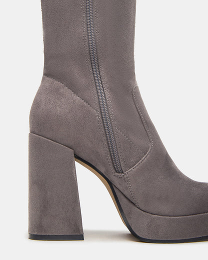 TWAIN Grey Knee-High Block Heel Women's Boot | Steve Madden