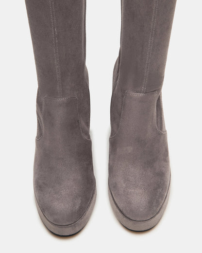 TWAIN Grey Knee-High Block Heel Women's Boot | Steve Madden