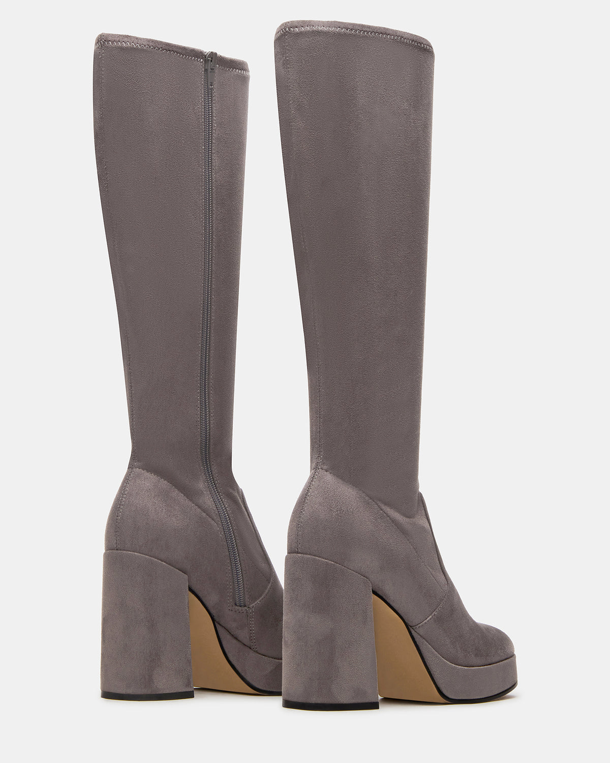 TWAIN Grey Knee-High Block Heel Women's Boot | Steve Madden