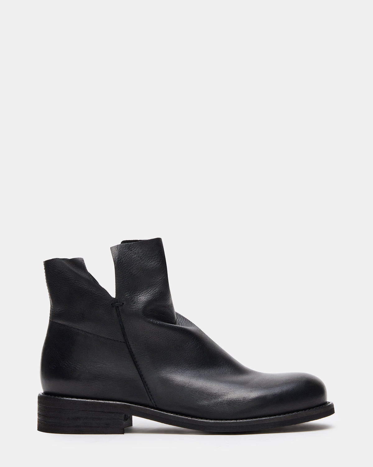 HUGHIE Black Leather Women's Ankle Boot | Steve Madden
