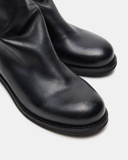 HUGHIE Black Leather Women's Ankle Boot | Steve Madden