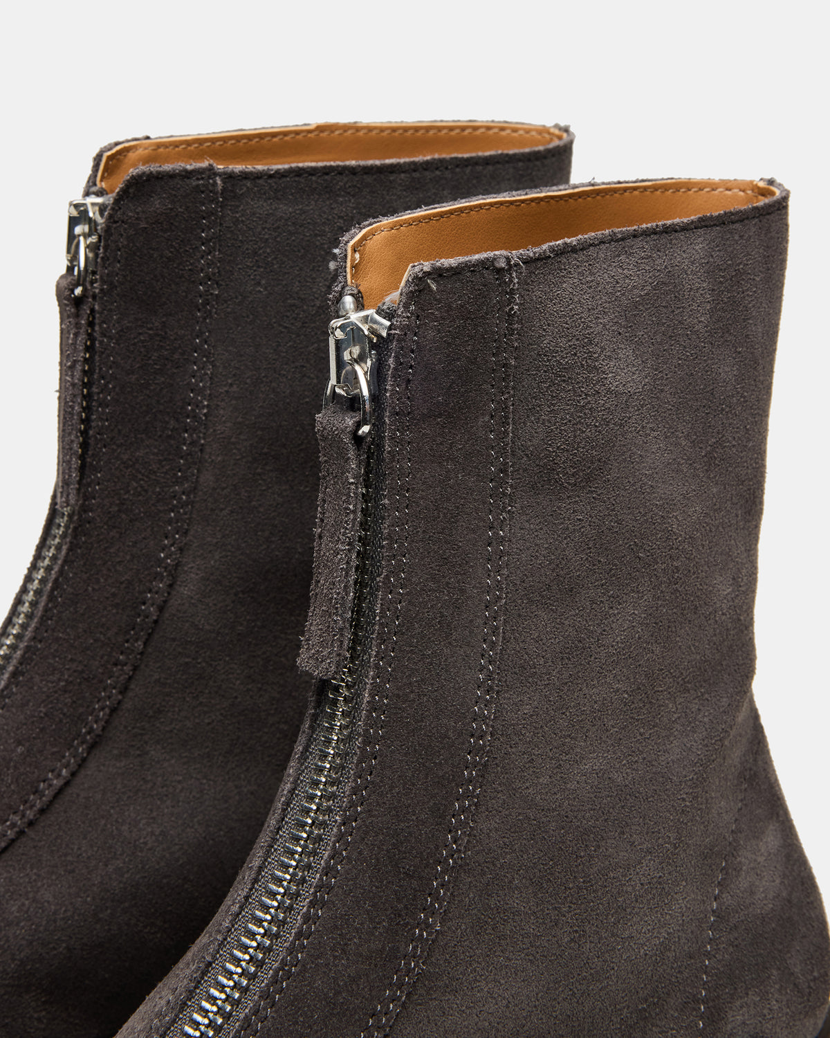 JONES Grey Suede Zipper Lug Women's Ankle Boot | Steve Madden
