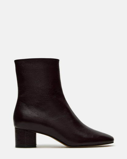 STROME Wine Patent Block Heel Women's Ankle Boot | Steve Madden