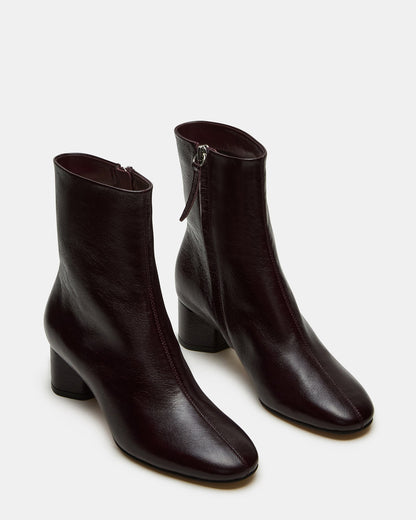 STROME Wine Patent Block Heel Women's Ankle Boot | Steve Madden
