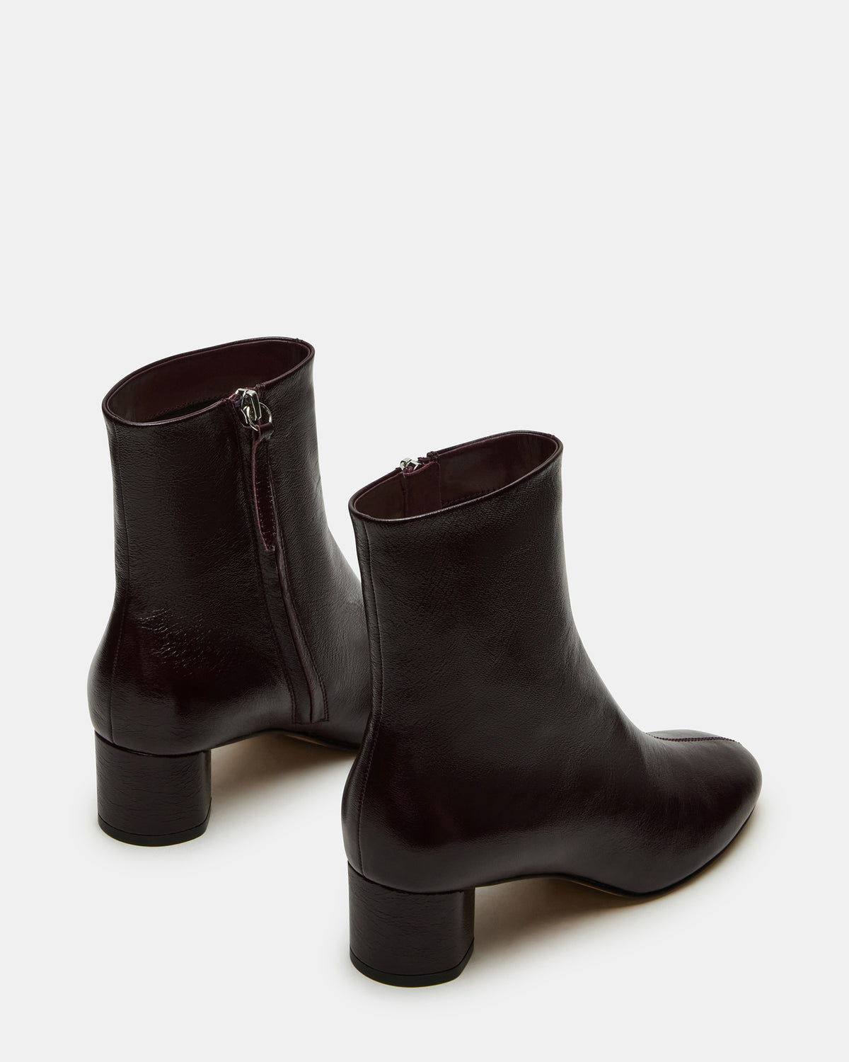 STROME Wine Patent Block Heel Women's Ankle Boot | Steve Madden