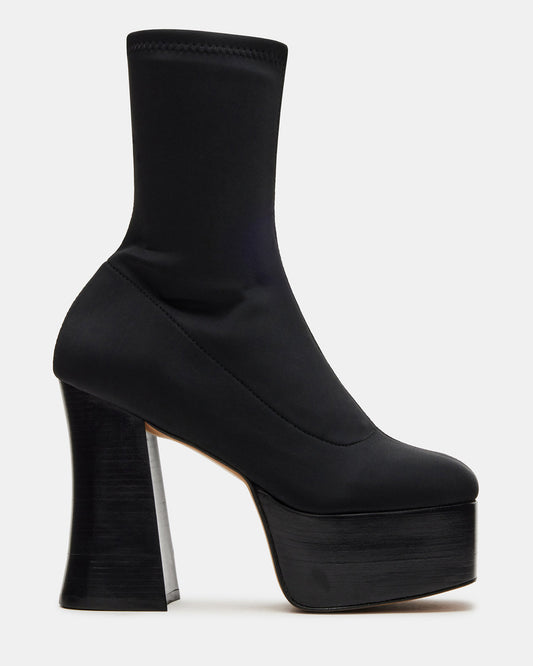 SOHO Black Super Platform Ankle Boot | Women's Booties | Steve Madden