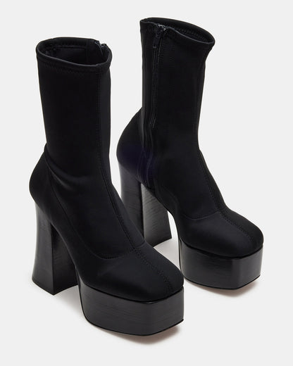 SOHO Black Super Platform Ankle Boot | Women's Booties | Steve Madden