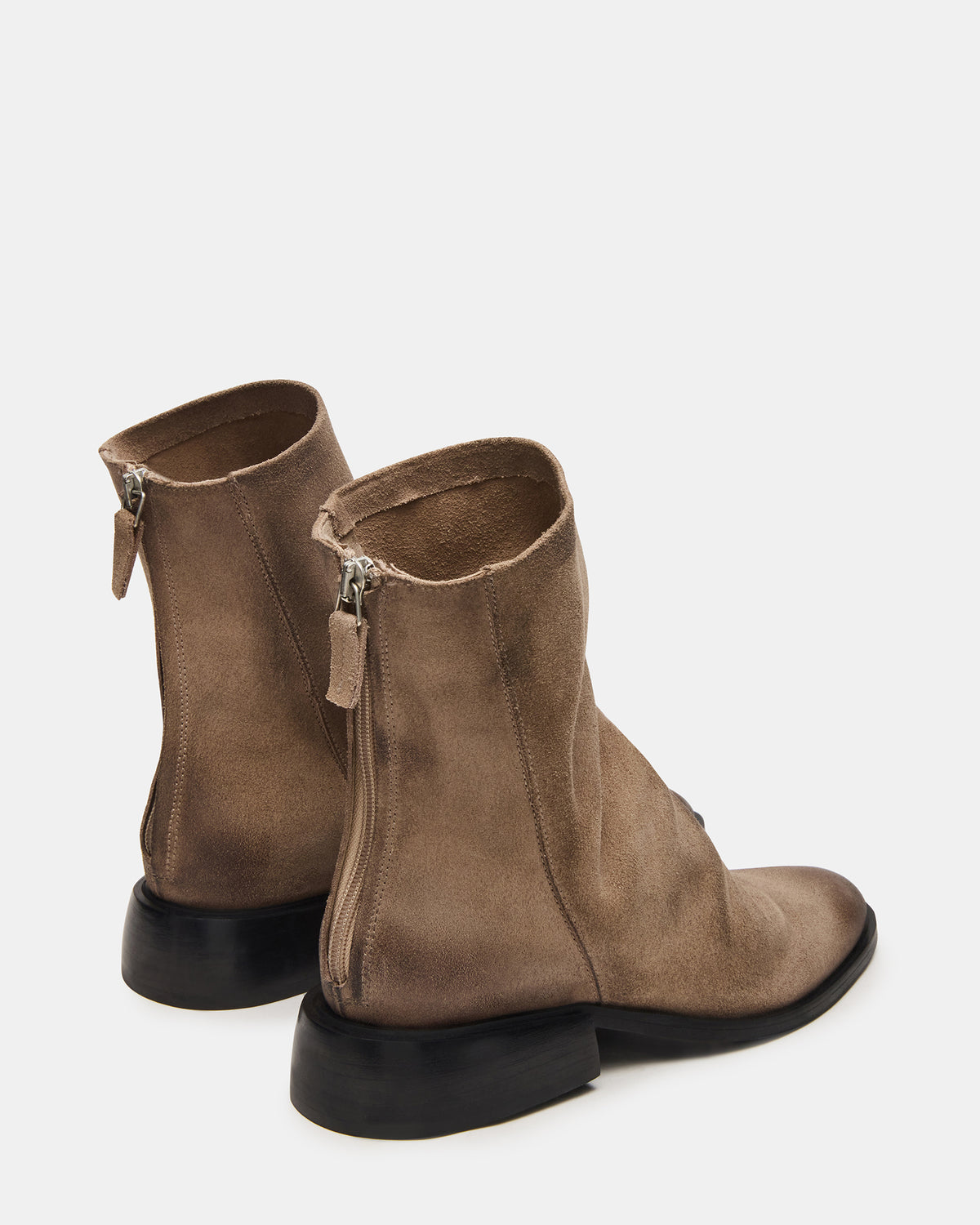 NEXIE Taupe Suede Women's Pointed-Toe Ankle Boot | Steve Madden