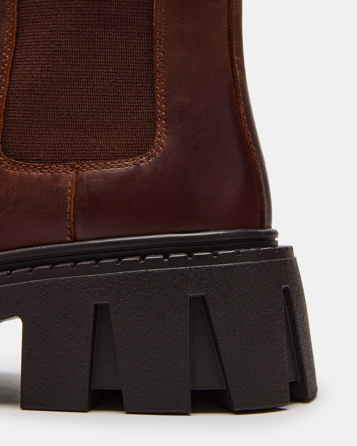CHARGES Brown Distressed Platform Bootie | Women's Booties | Steve Madden
