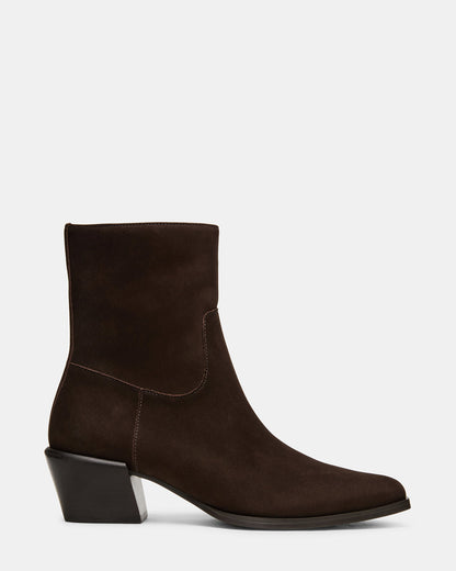 DANEY Brown Suede Square-Toe Women's Ankle Boot | Steve Madden