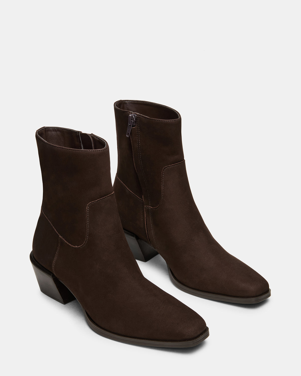 DANEY Brown Suede Square-Toe Women's Ankle Boot | Steve Madden