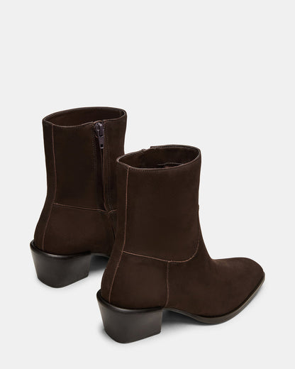 DANEY Brown Suede Square-Toe Women's Ankle Boot | Steve Madden