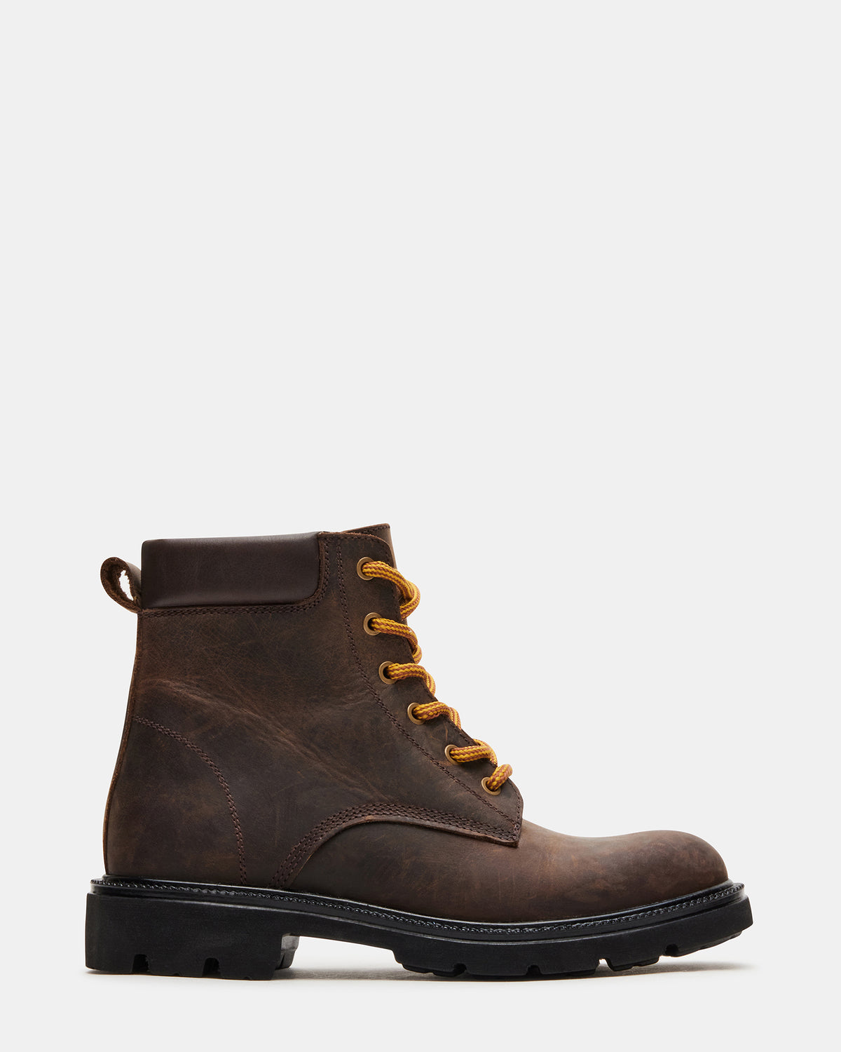 WYLDER Brown Leather Ankle Boot | Women's Booties | Steve Madden