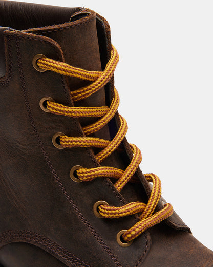 WYLDER Brown Leather Ankle Boot | Women's Booties | Steve Madden