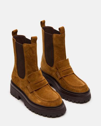 CONWAY Coganc Suede Platform Lug Chelsea Women's Ankle Boot | Steve Madden