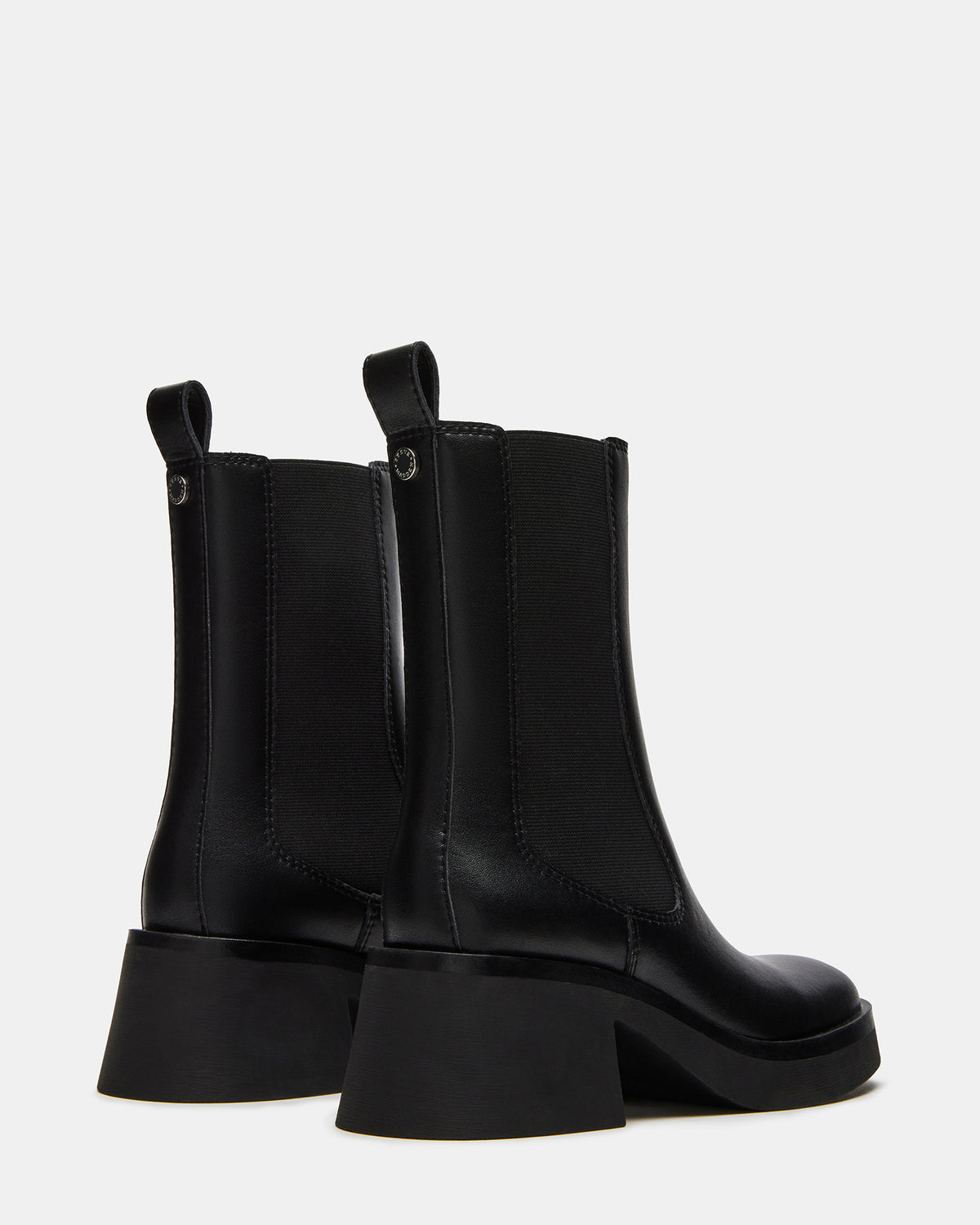MURRAY Black Leather Block Heel Ankle Boot | Women's Booties | Steve Madden