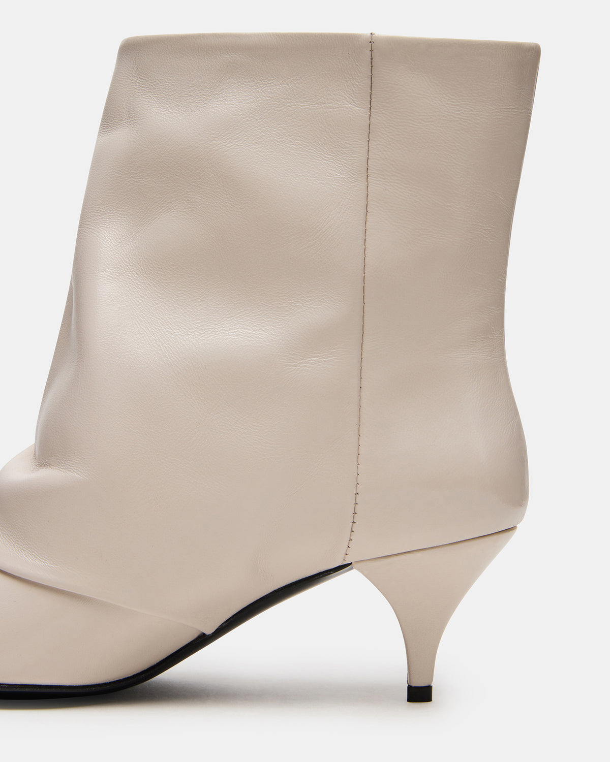 SHINER White Leather Pointed-Toe Kitten Heel Women's Ankle Boot | Steve Madden
