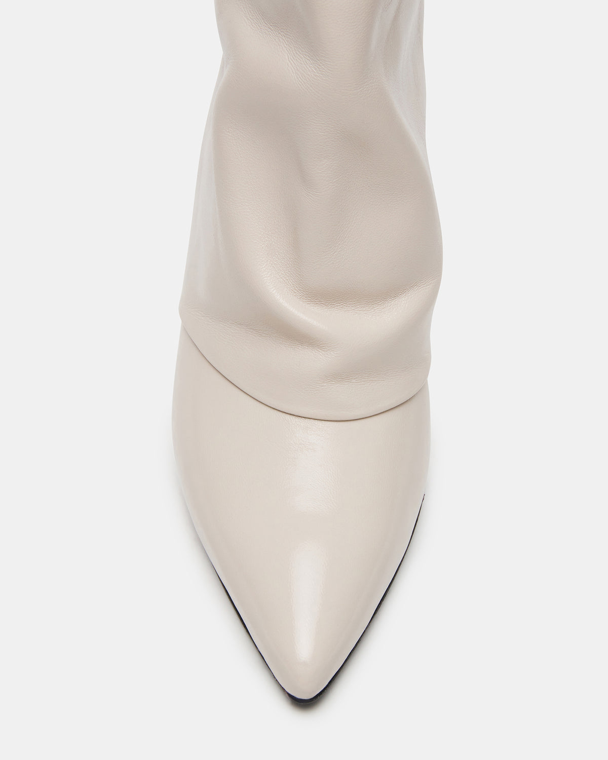 SHINER White Leather Pointed-Toe Kitten Heel Women's Ankle Boot | Steve Madden