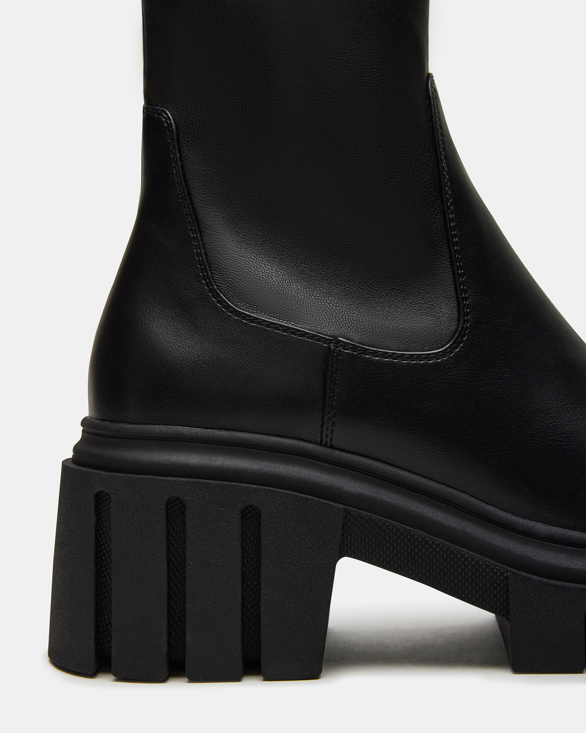 BOOMBA Black Lug Sole Ankle Boot | Women's Booties | Steve Madden