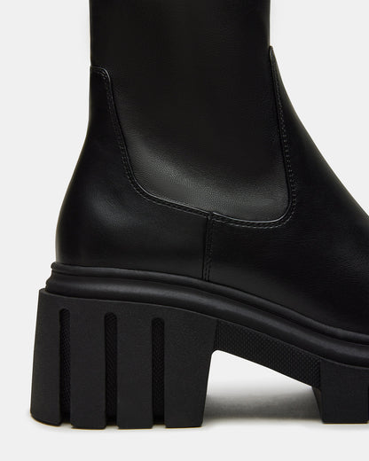 BOOMBA Black Lug Sole Ankle Boot | Women's Booties | Steve Madden
