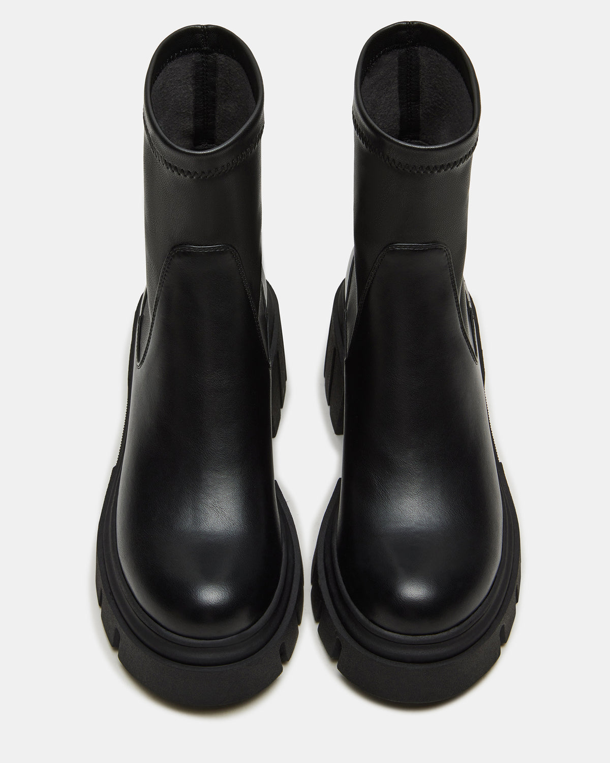 BOOMBA Black Lug Sole Ankle Boot | Women's Booties | Steve Madden