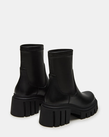 BOOMBA Black Lug Sole Ankle Boot | Women's Booties | Steve Madden