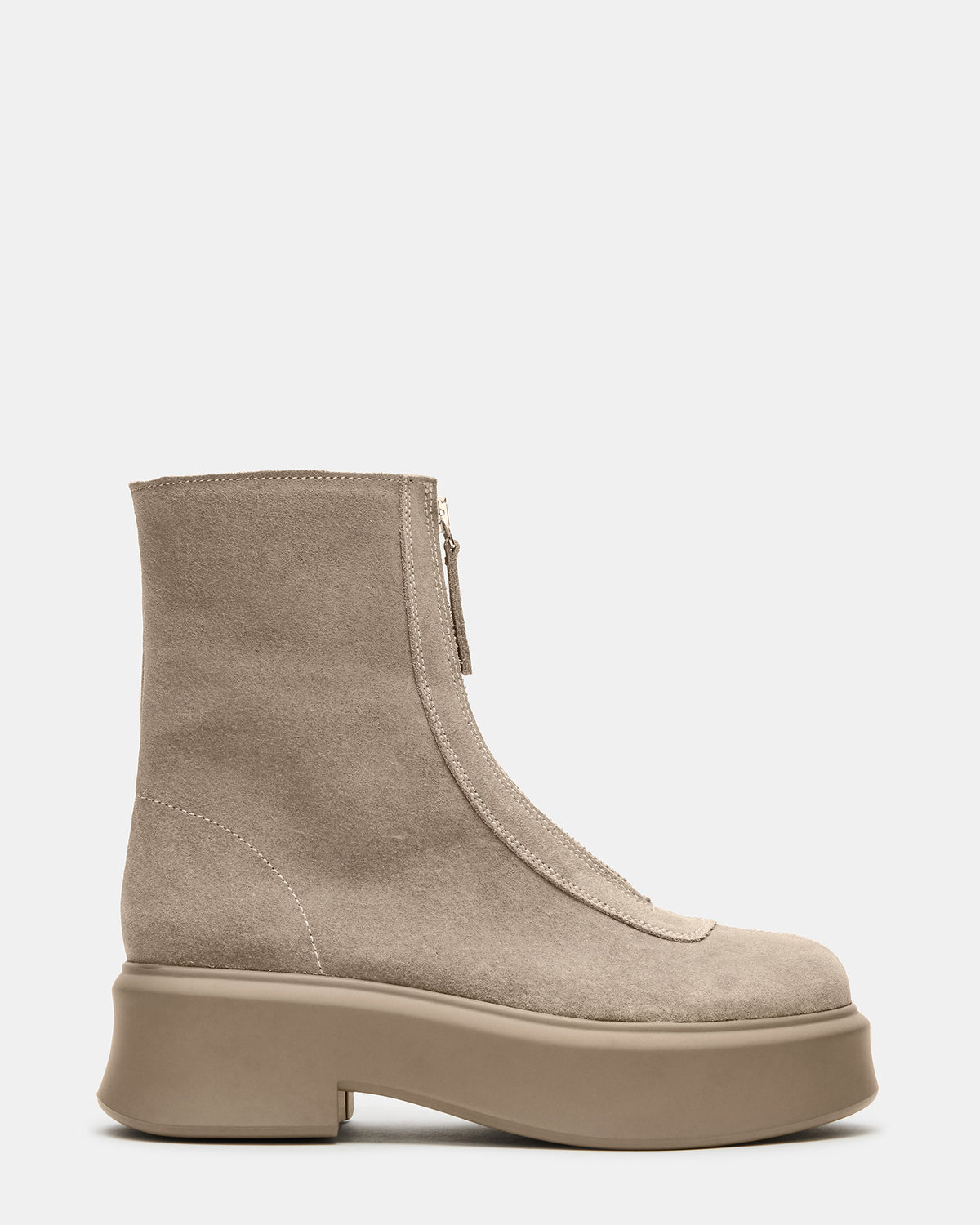 JONES Light Grey Zipper Lug Women's Ankle Boot | Steve Madden
