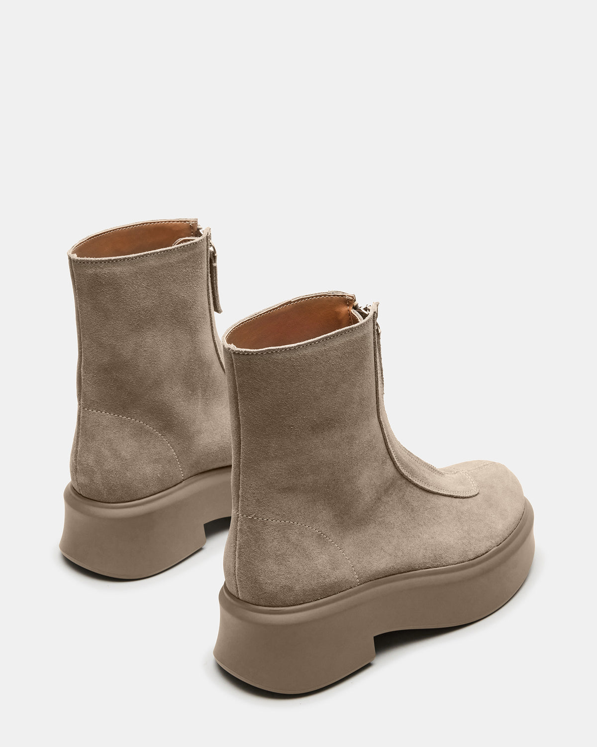 JONES Light Grey Zipper Lug Women's Ankle Boot | Steve Madden