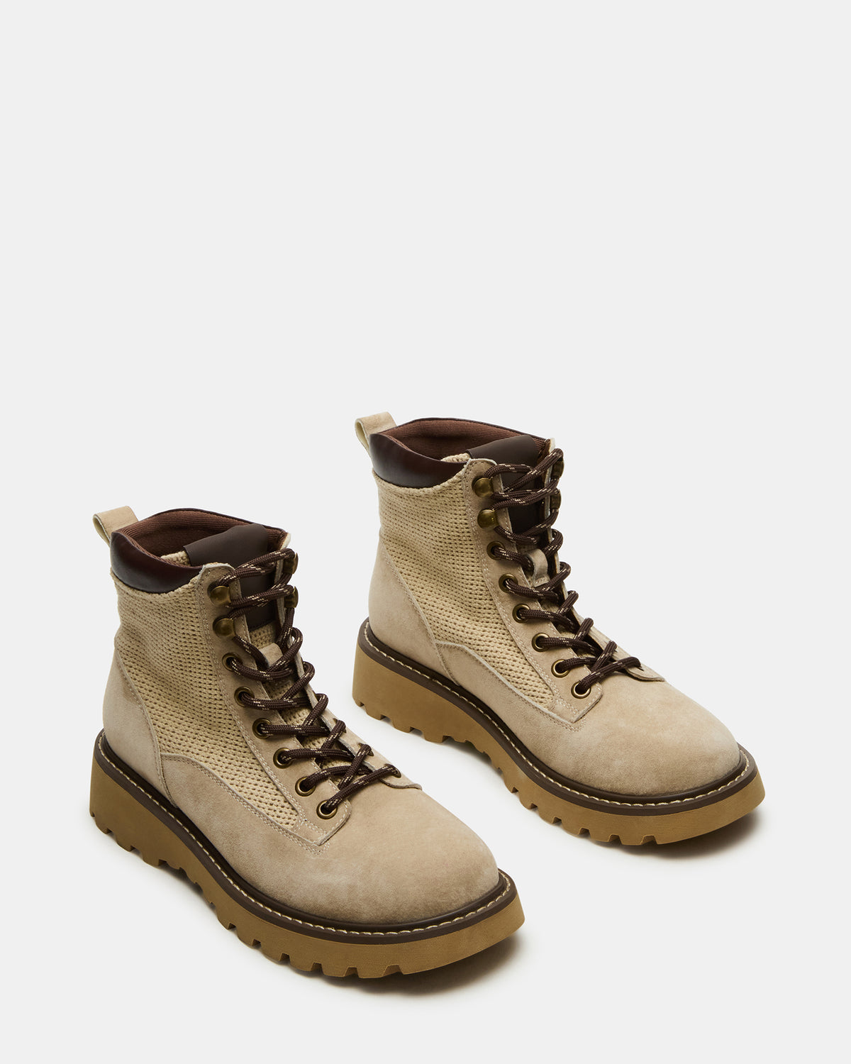 CINO Taupe Suede Women's Lug Lace-Up Ankle Boot | Steve Madden