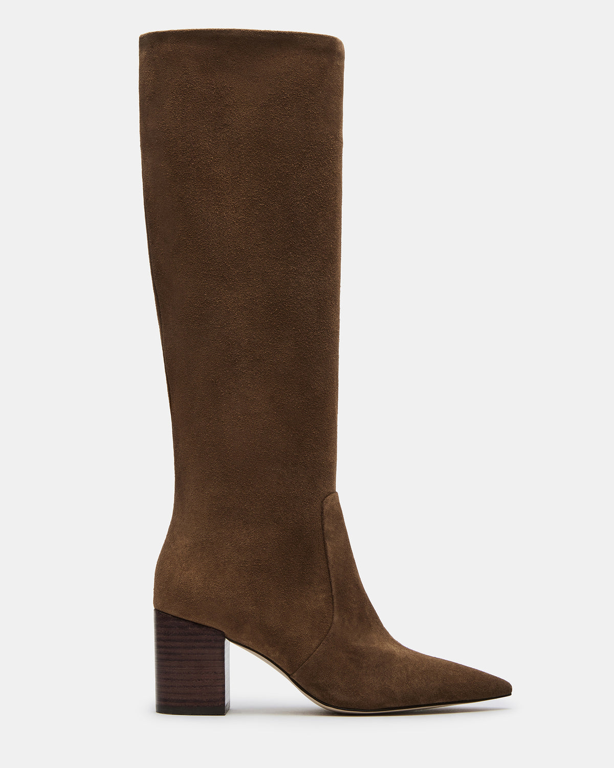 SKYLINE Chestnut Suede Knee-High Pointed Toe Women's Boot | Steve Madden