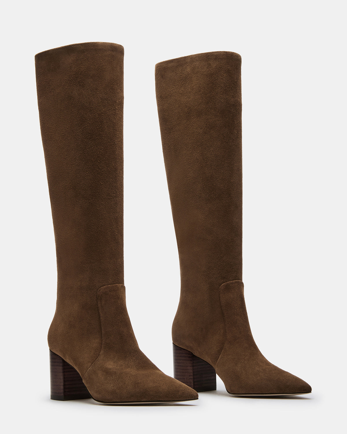 SKYLINE Chestnut Suede Knee-High Pointed Toe Women's Boot | Steve Madden
