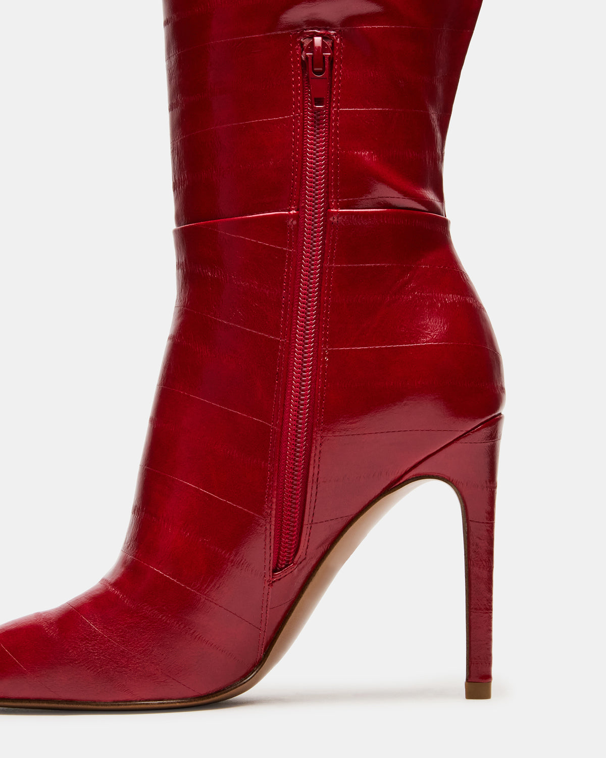 NITRO Red Eel Wide Calf Pointed-Toe Stiletto Heel Knee-High Women's Boots | Steve Madden