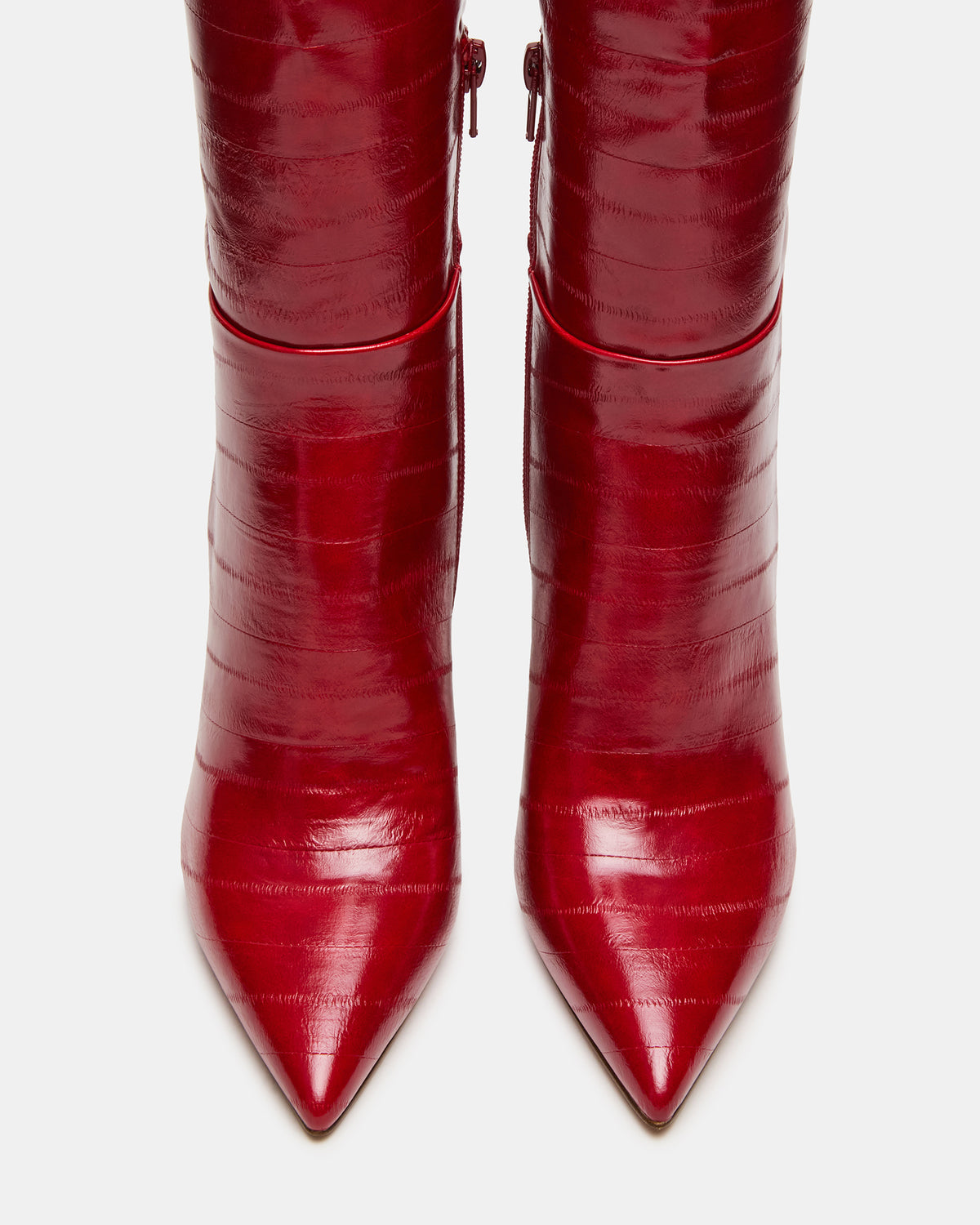 NITRO Red Eel Wide Calf Pointed-Toe Stiletto Heel Knee-High Women's Boots | Steve Madden