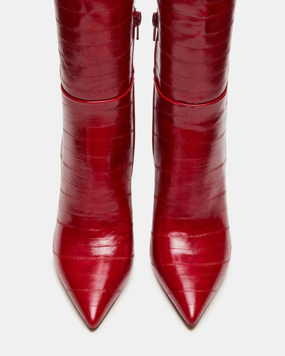 NITRO Red Eel Wide Calf Pointed-Toe Stiletto Heel Knee-High Women's Boots | Steve Madden
