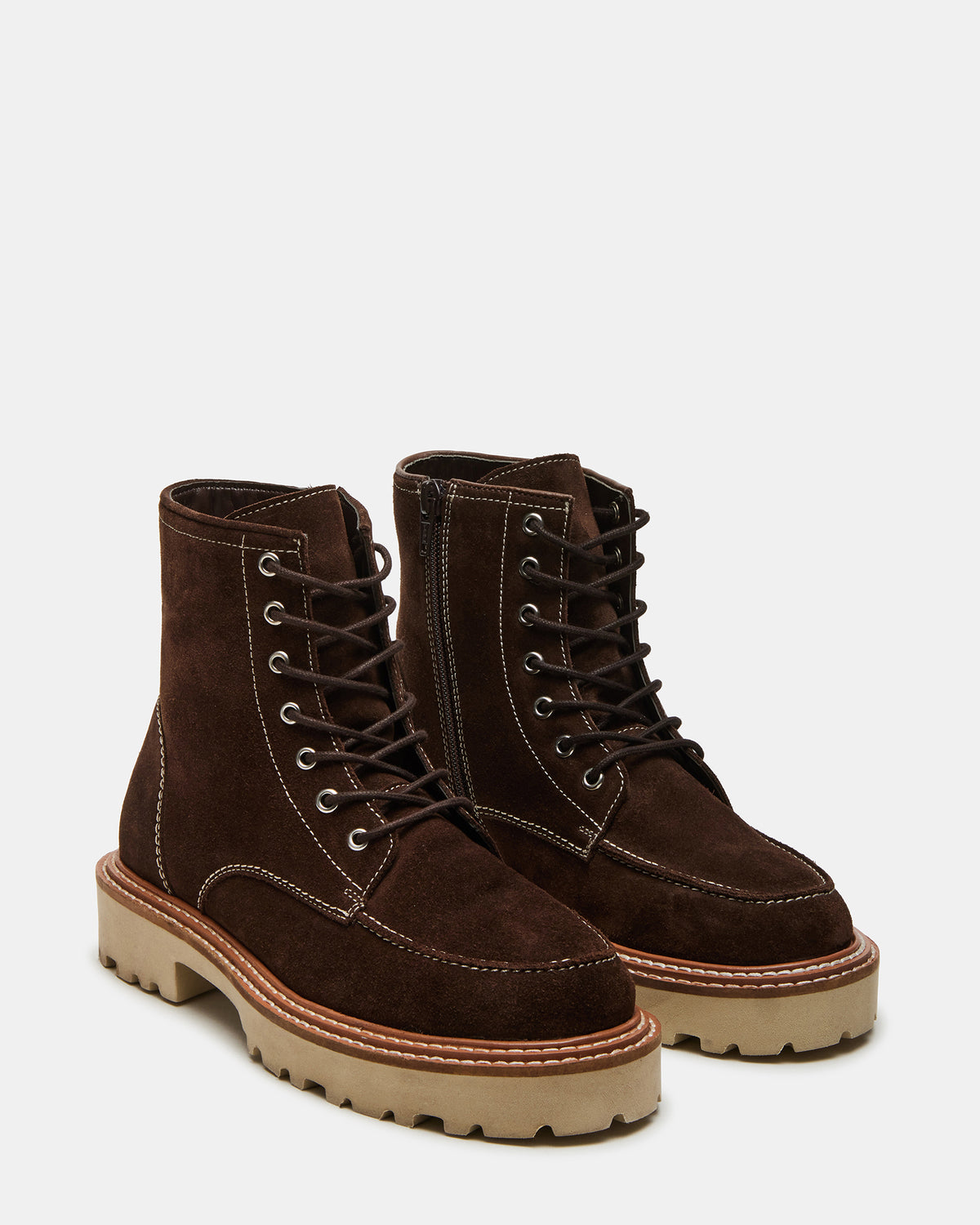 FOREST Brown Suede Lug Ankle Boot | Women's Booties | Steve Madden